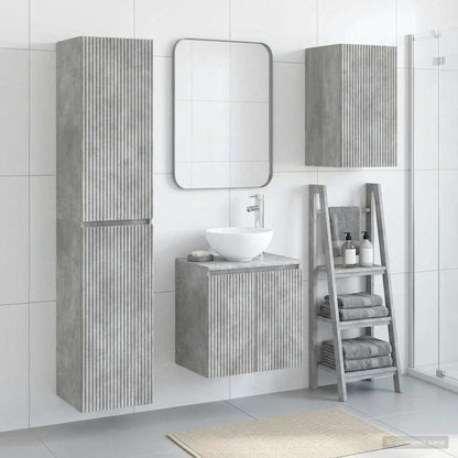 Bathroom Furniture Set 3 pcs Concrete Grey 33 x 34.5 x 160 cm