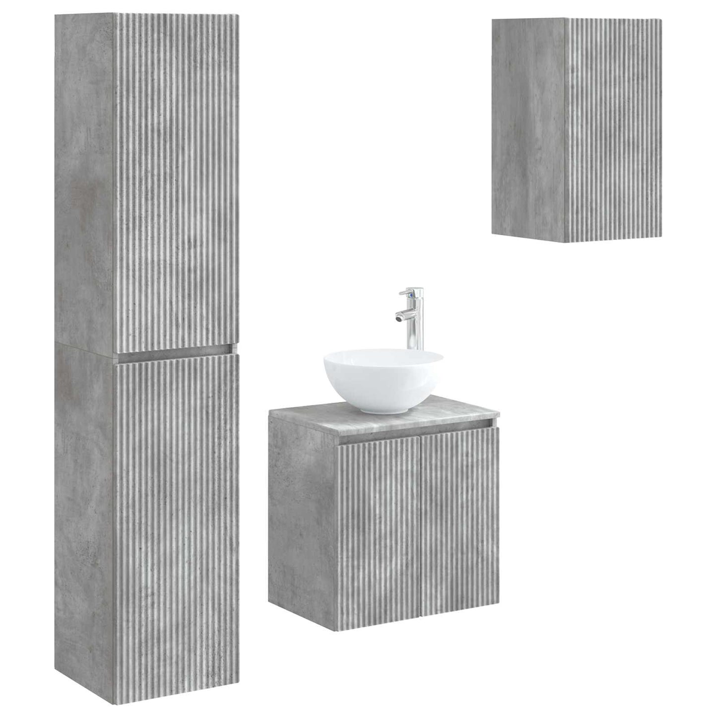 Bathroom Furniture Set 3 pcs Concrete Grey 33 x 34.5 x 160 cm