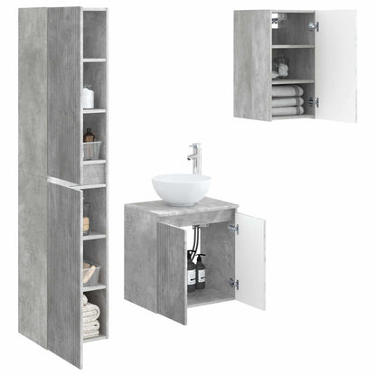 Bathroom Furniture Set 3 pcs Concrete Grey 33 x 34.5 x 160 cm