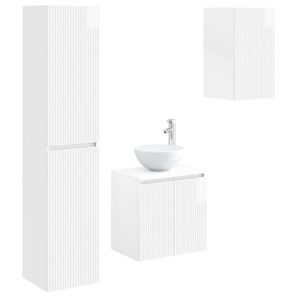 Bathroom Furniture Set 3 pcs High Gloss White