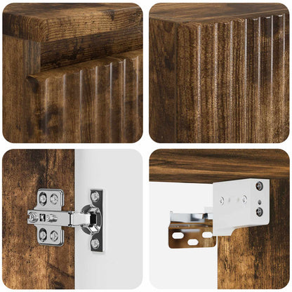 Bathroom Furniture Set 3 pcs Smoked Oak 33 x 34.5 x 160 cm