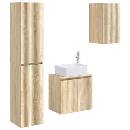 Bathroom Furniture Set 3 pcs Sonoma Oak 33 x 34.5 x 160 cm