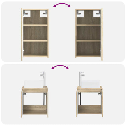 Bathroom Furniture Set 3 pcs Sonoma Oak 33 x 34.5 x 160 cm