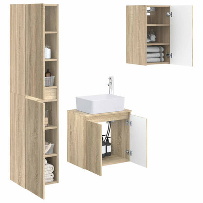 Bathroom Furniture Set 3 pcs Sonoma Oak 33 x 34.5 x 160 cm