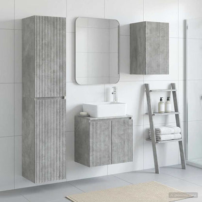 Bathroom Furniture Set 3 pcs Concrete Grey 33 x 34.5 x 160 cm