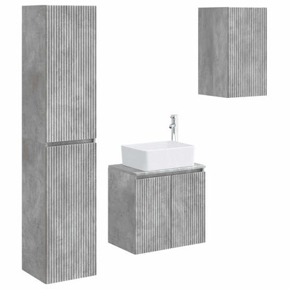 Bathroom Furniture Set 3 pcs Concrete Grey 33 x 34.5 x 160 cm
