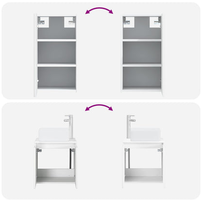 Bathroom Furniture Set 3 pcs High Gloss White