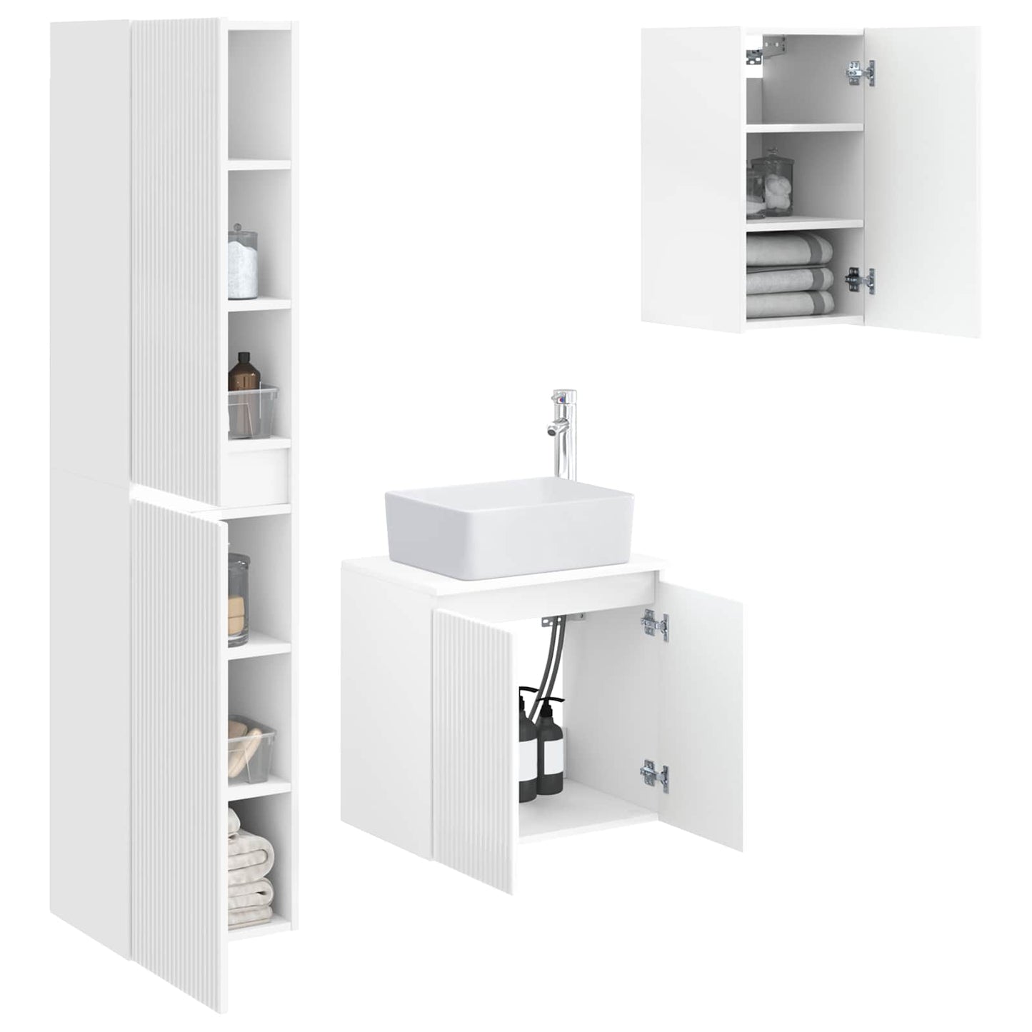 Bathroom Furniture Set 3 pcs High Gloss White