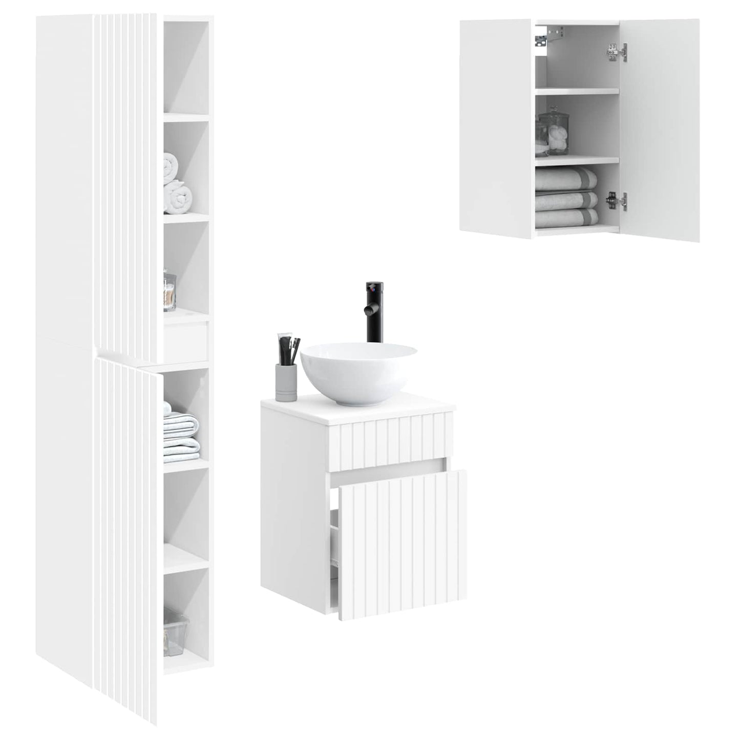 Bathroom Furniture Set 3 pcs White 33 x 34.5 x 160 cm