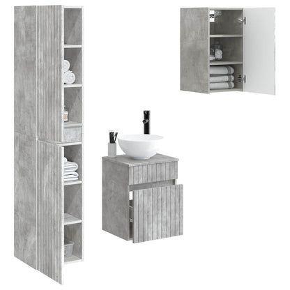 Bathroom Furniture Set 3 pcs Concrete Grey 33 x 34.5 x 160 cm