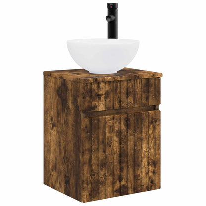 Bathroom Furniture Set 3 pcs Smoked Oak 33 x 34.5 x 160 cm