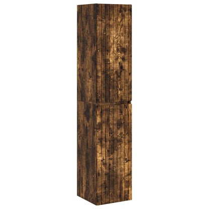 Bathroom Furniture Set 3 pcs Smoked Oak 33 x 34.5 x 160 cm