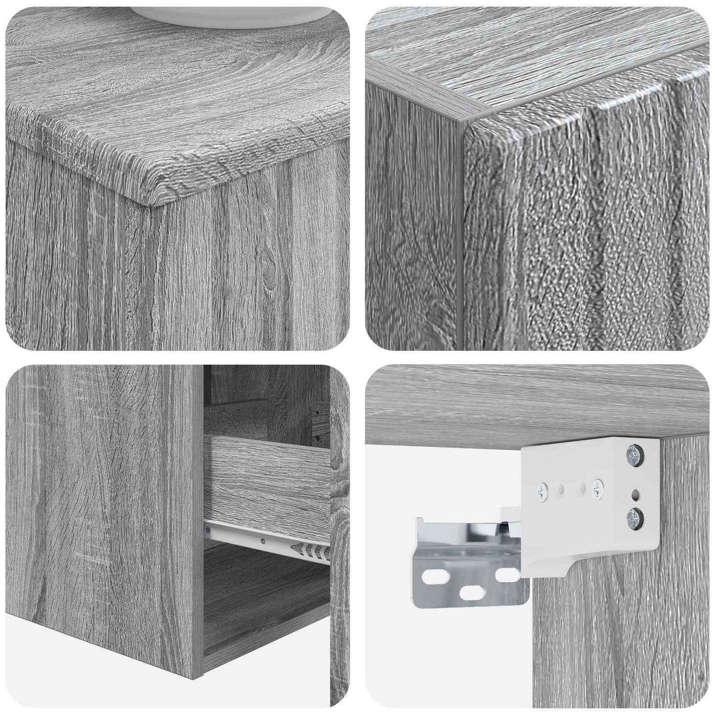 Bathroom Furniture Set 3 pcs Grey Sonoma 33 x 34.5 x 160 cm