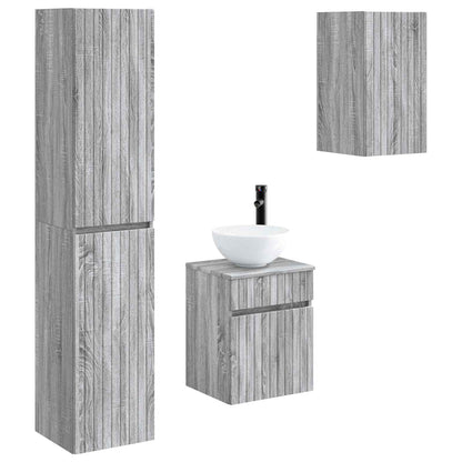 Bathroom Furniture Set 3 pcs Grey Sonoma 33 x 34.5 x 160 cm