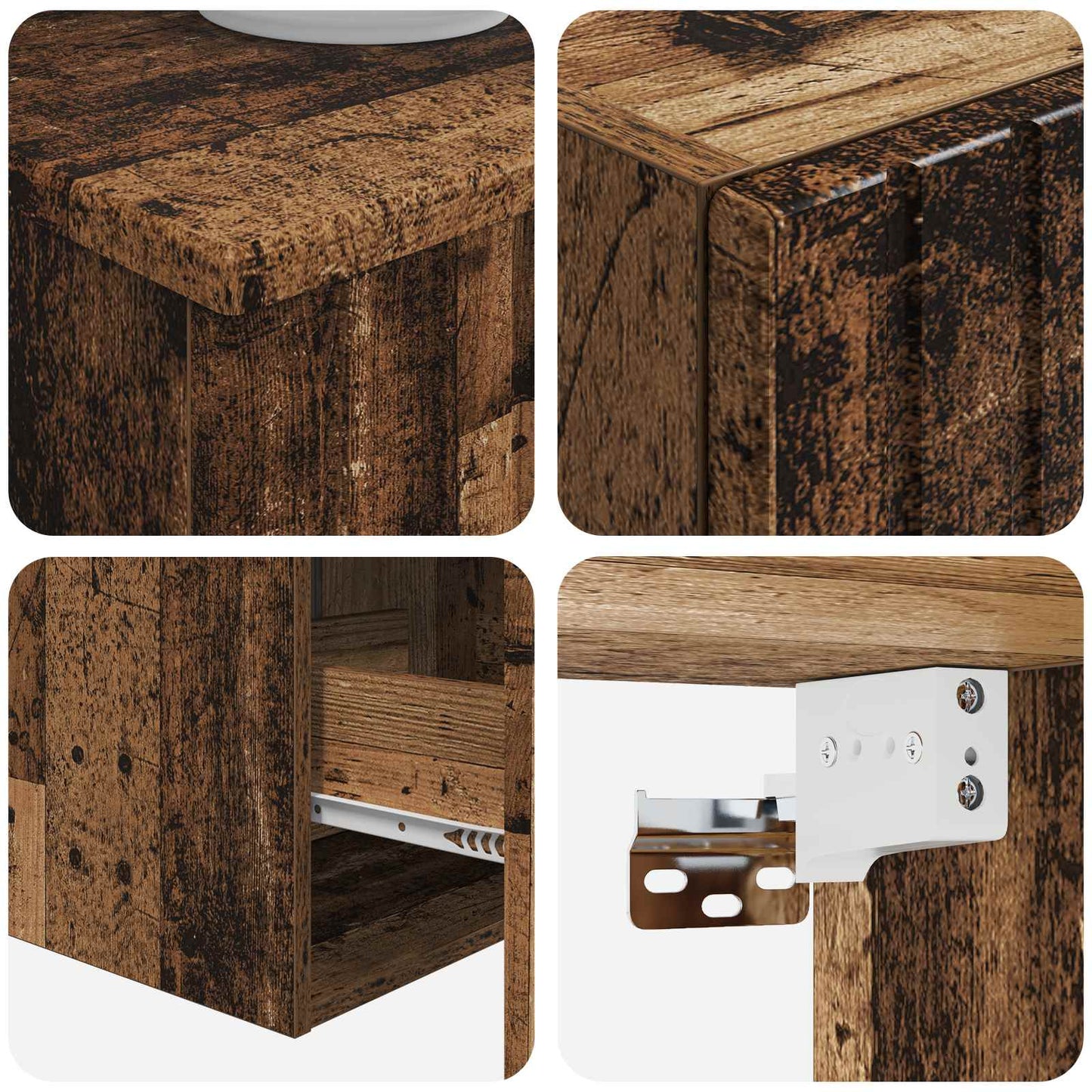 Bathroom Furniture Set 3 pcs Old Wood 33 x 34.5 x 160 cm