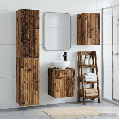 Bathroom Furniture Set 3 pcs Old Wood 33 x 34.5 x 160 cm
