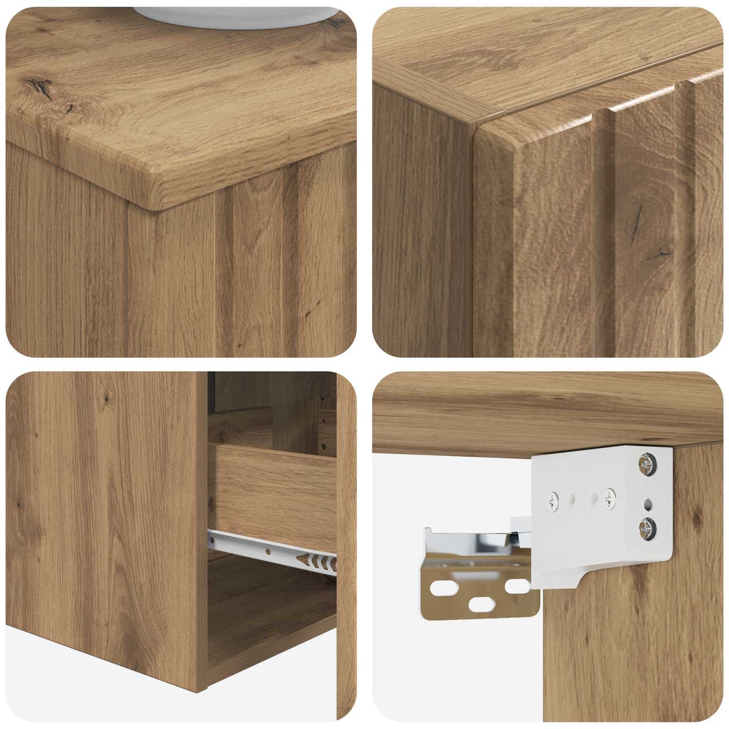 Bathroom Furniture Set 3 pcs Artisan Oak 33 x 34.5 x 160 cm