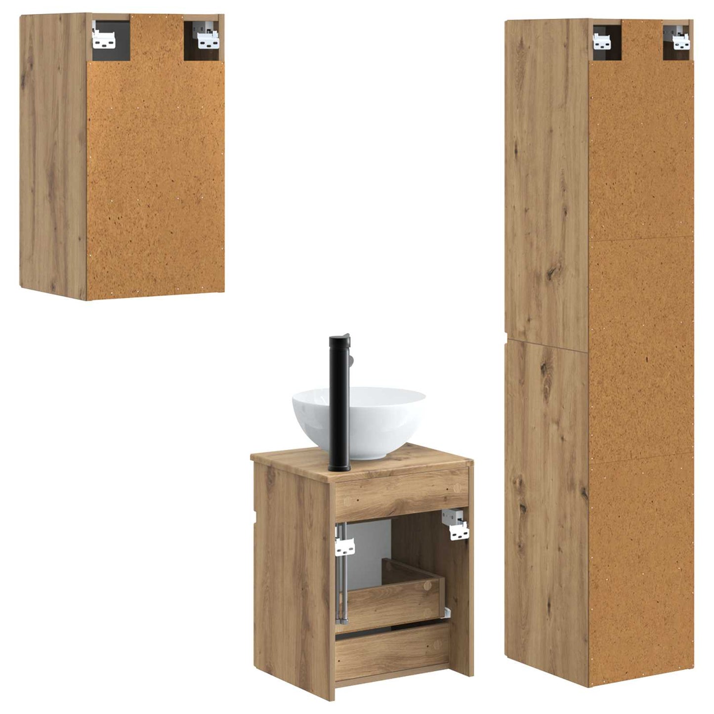 Bathroom Furniture Set 3 pcs Artisan Oak 33 x 34.5 x 160 cm
