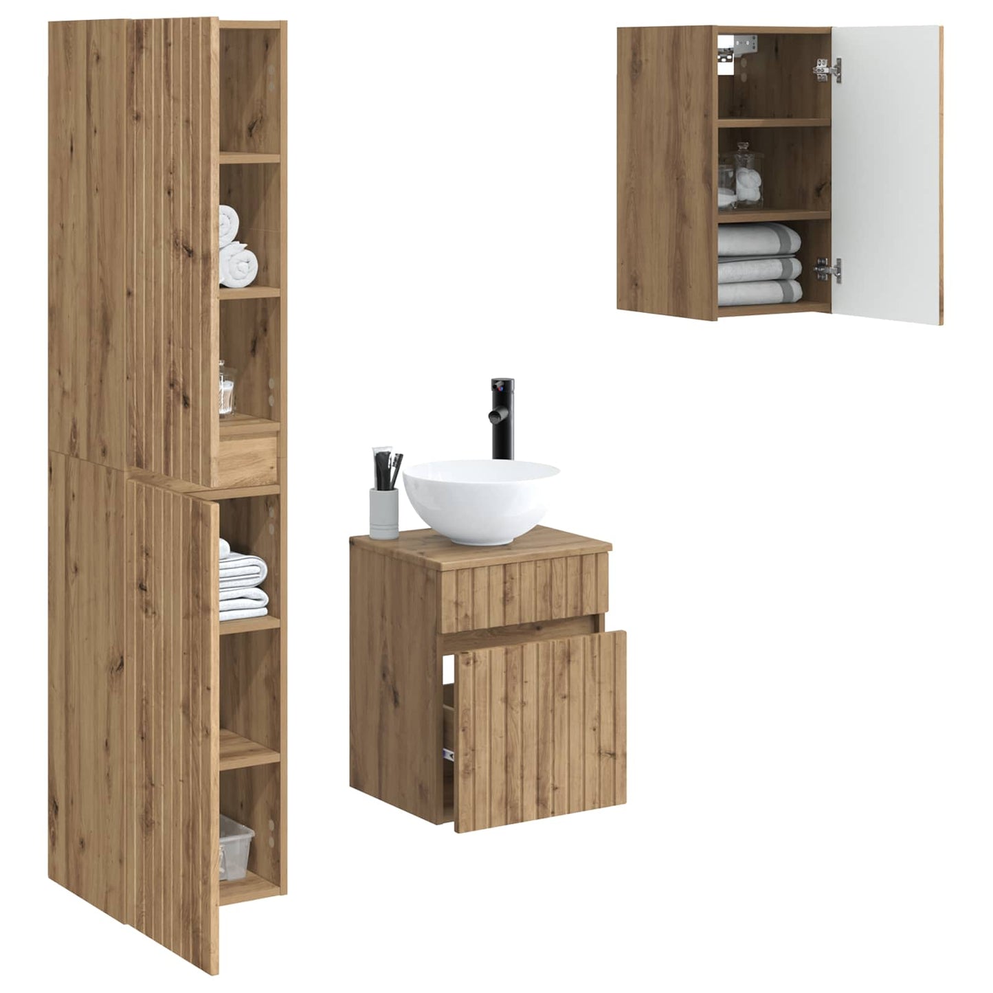 Bathroom Furniture Set 3 pcs Artisan Oak 33 x 34.5 x 160 cm