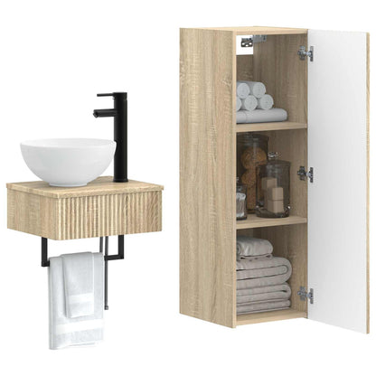 Bathroom Furniture Set 2 pcs Sonoma Oak 33 x 34.5 x 100 cm