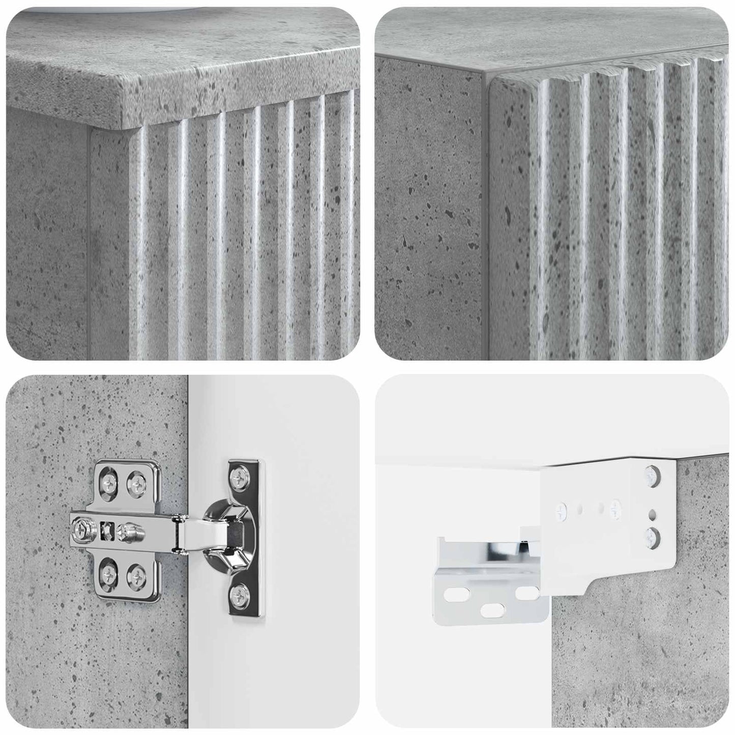 Bathroom Furniture Set 2 pcs Concrete Grey 33 x 34.5 x 100 cm