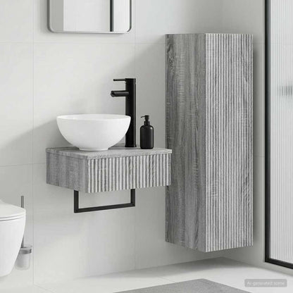 Bathroom Furniture Set 2 pcs Grey Sonoma 33 x 34.5 x 100 cm