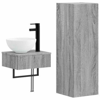 Bathroom Furniture Set 2 pcs Grey Sonoma 33 x 34.5 x 100 cm