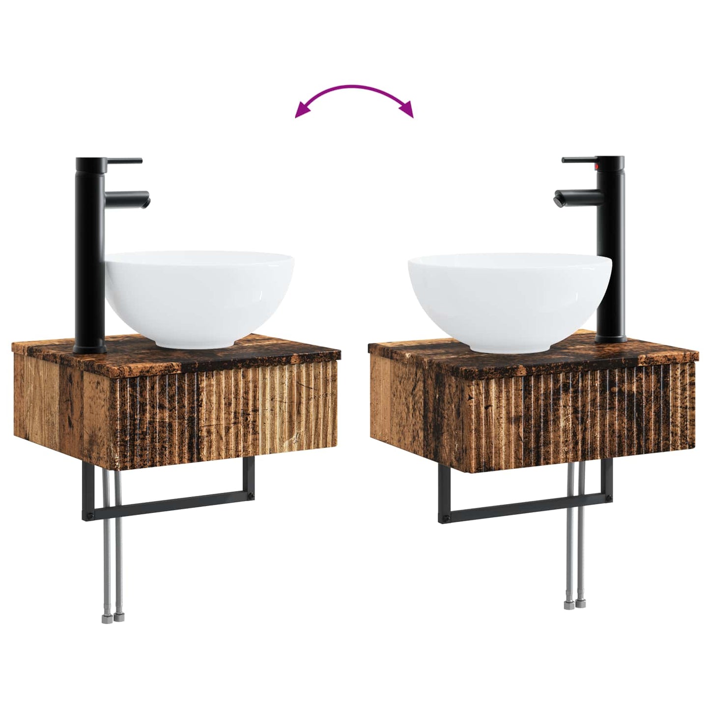 Bathroom Furniture Set 2 pcs Old Wood 33 x 34.5 x 100 cm