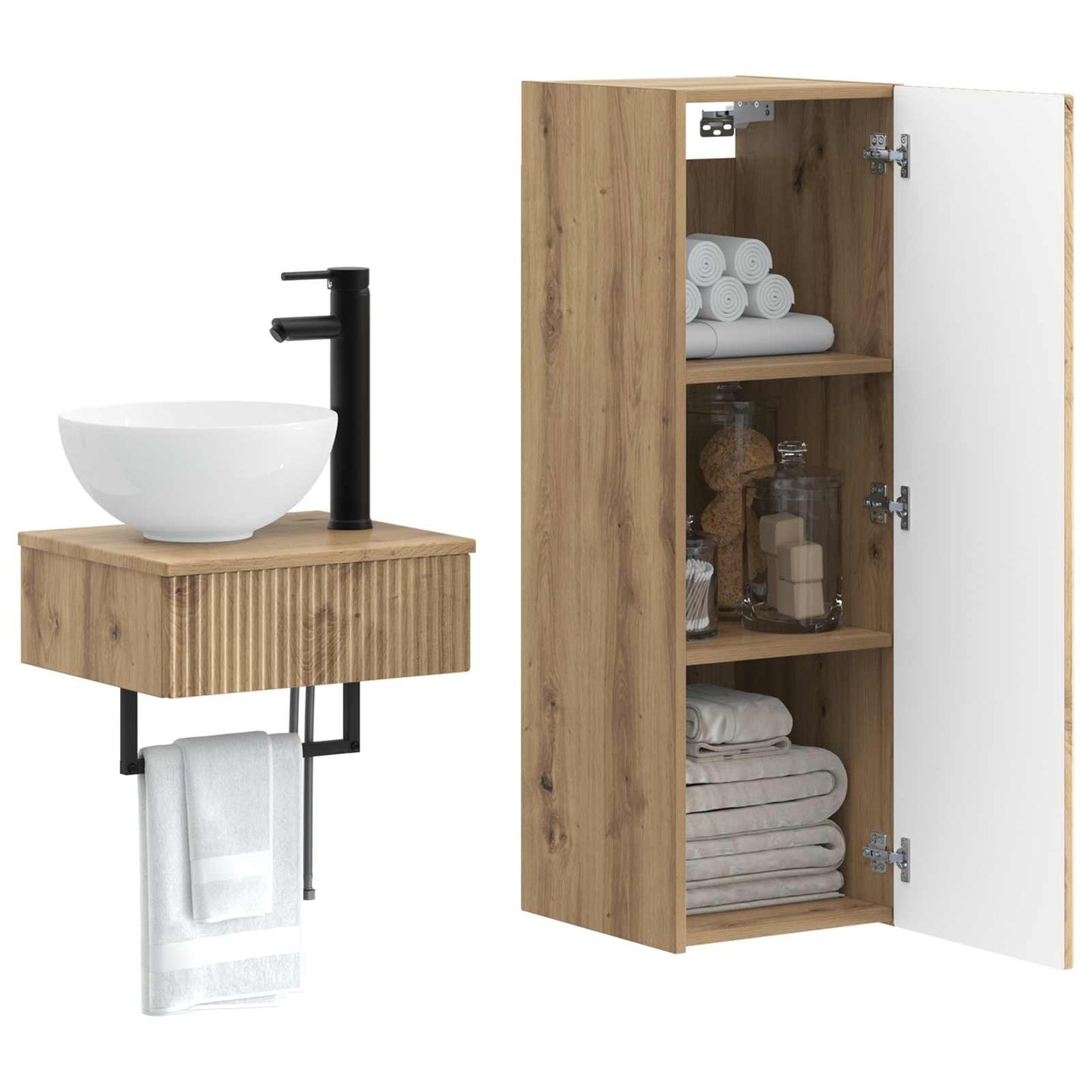 Bathroom Furniture Set 2 pcs Artisan Oak 33 x 34.5 x 100 cm