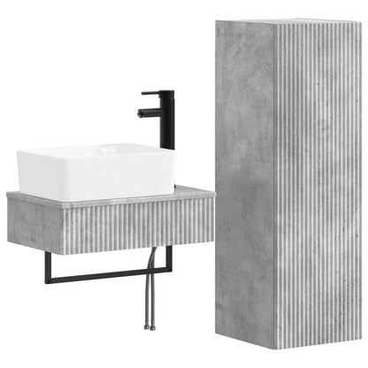 Bathroom Furniture Set 2 pcs Concrete Grey 33 x 34.5 x 100 cm