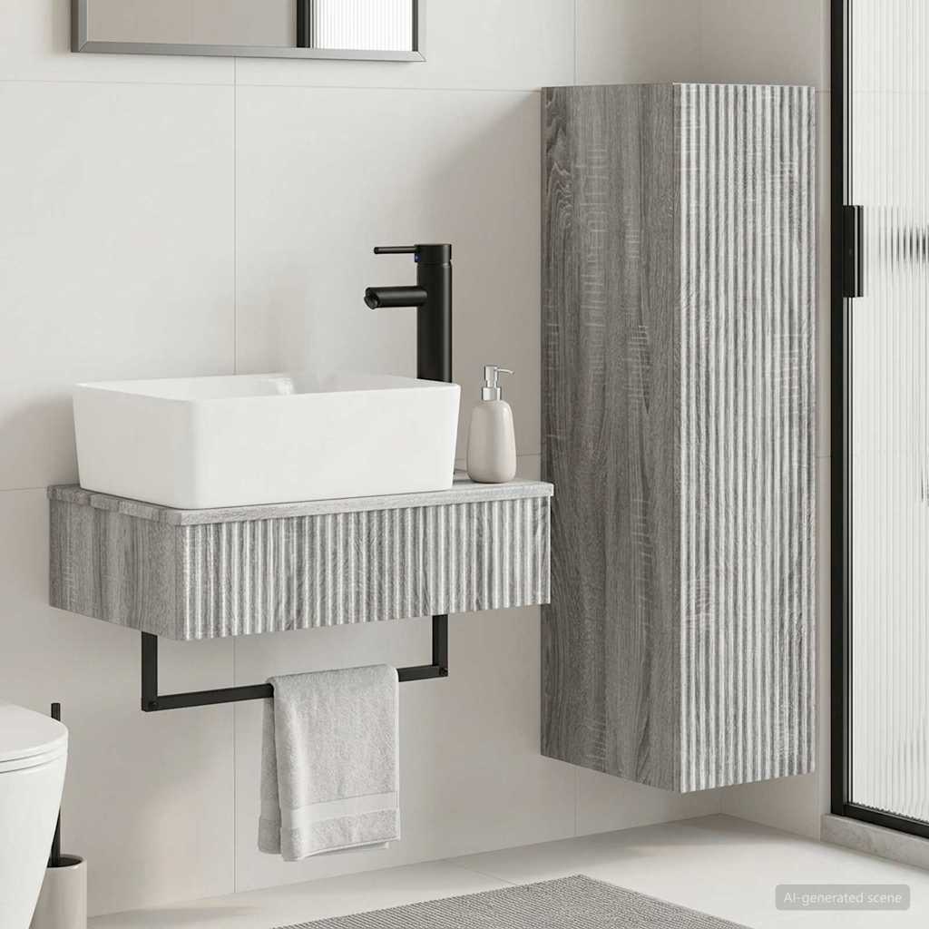 Bathroom Furniture Set 2 pcs Grey Sonoma 33 x 34.5 x 100 cm