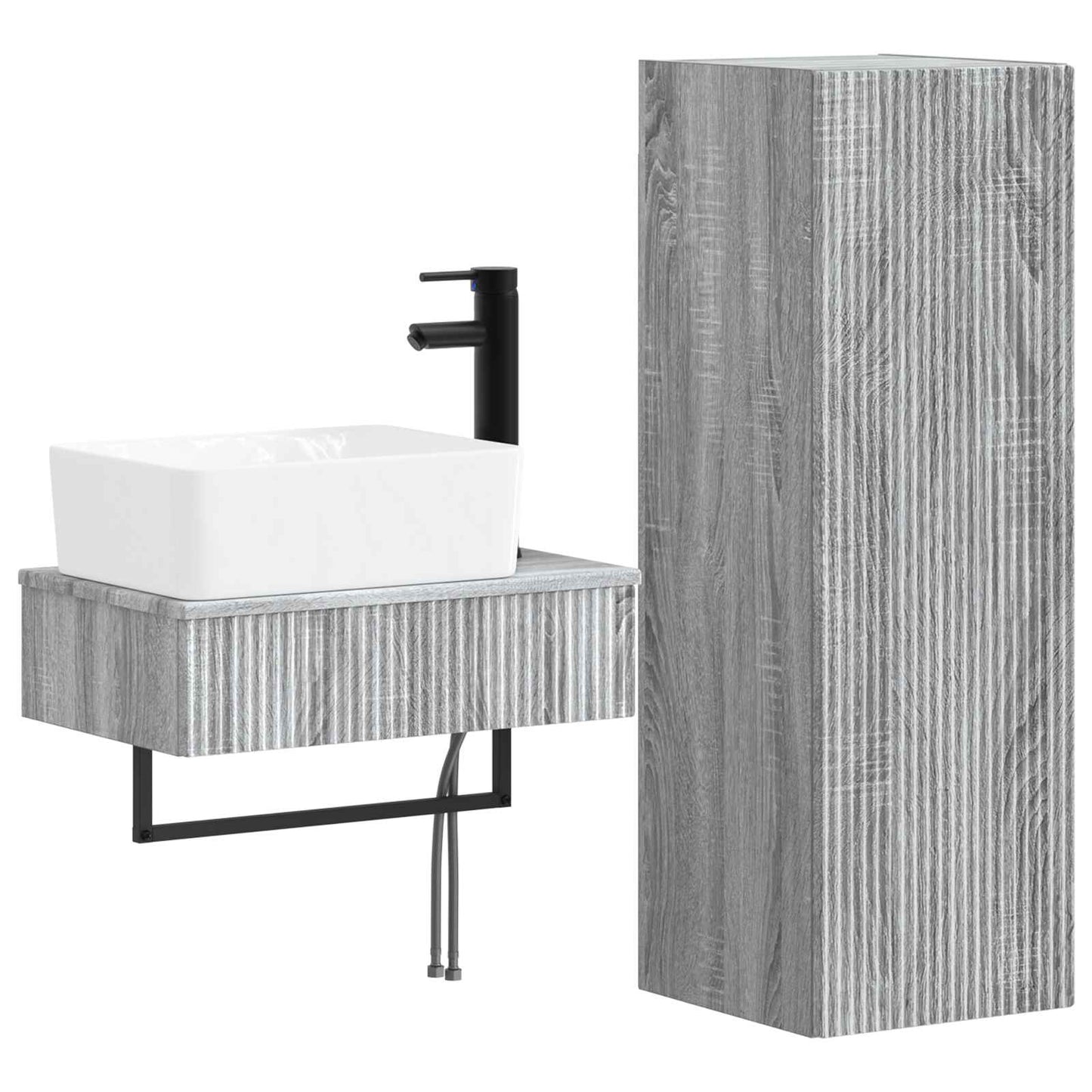 Bathroom Furniture Set 2 pcs Grey Sonoma 33 x 34.5 x 100 cm
