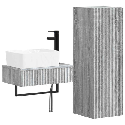 Bathroom Furniture Set 2 pcs Grey Sonoma 33 x 34.5 x 100 cm