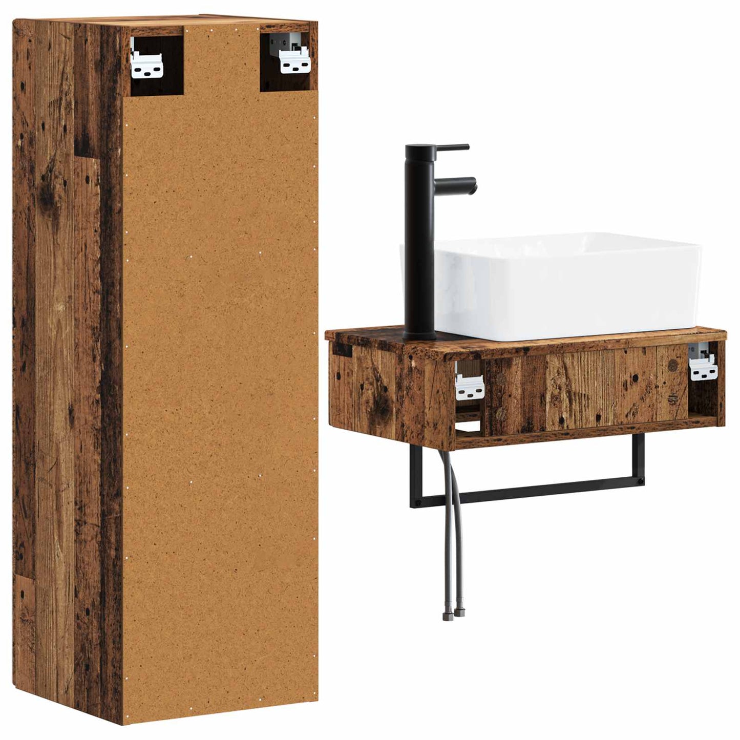 Bathroom Furniture Set 2 pcs Old Wood 33 x 34.5 x 100 cm
