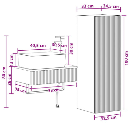 Bathroom Furniture Set 2 pcs Artisan Oak 33 x 34.5 x 100 cm