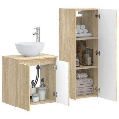 Bathroom Furniture Set 2 pcs Sonoma Oak 33 x 34.5 x 100 cm