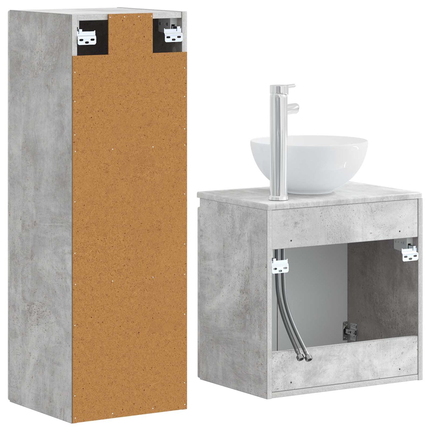 Bathroom Furniture Set 2 pcs Concrete Grey 33 x 34.5 x 100 cm