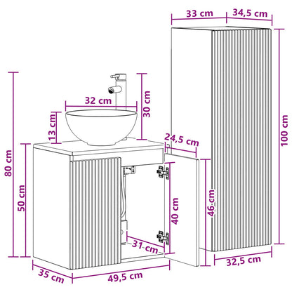 Bathroom Furniture Set 2 pcs High Gloss White