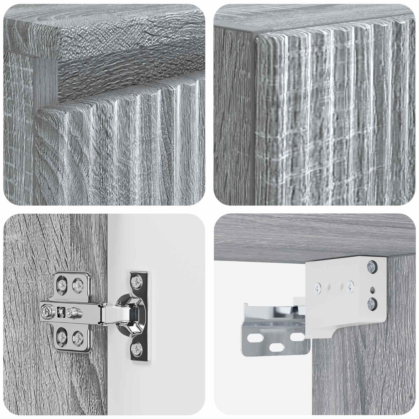 Bathroom Furniture Set 2 pcs Grey Sonoma 33 x 34.5 x 100 cm