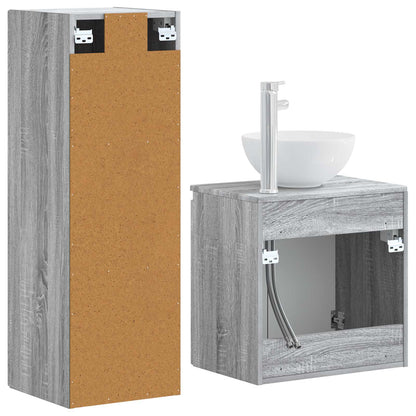 Bathroom Furniture Set 2 pcs Grey Sonoma 33 x 34.5 x 100 cm