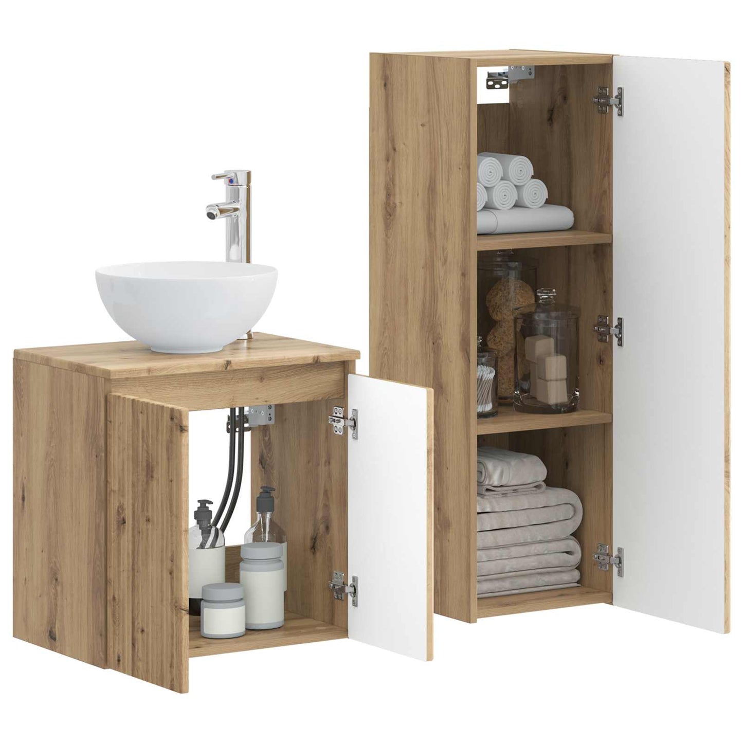 Bathroom Furniture Set 2 pcs Artisan Oak 33 x 34.5 x 100 cm
