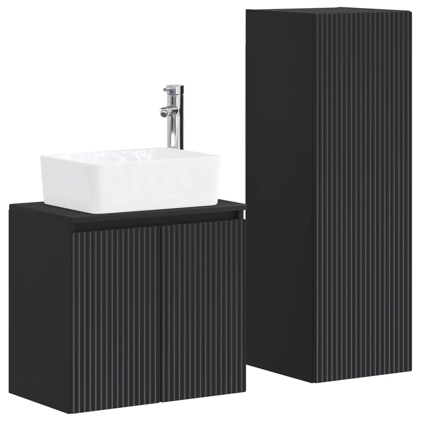 Bathroom Furniture Set 2 pcs Black 33 x 34.5 x 100 cm