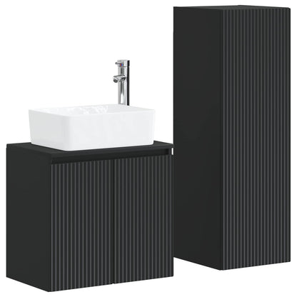 Bathroom Furniture Set 2 pcs Black 33 x 34.5 x 100 cm