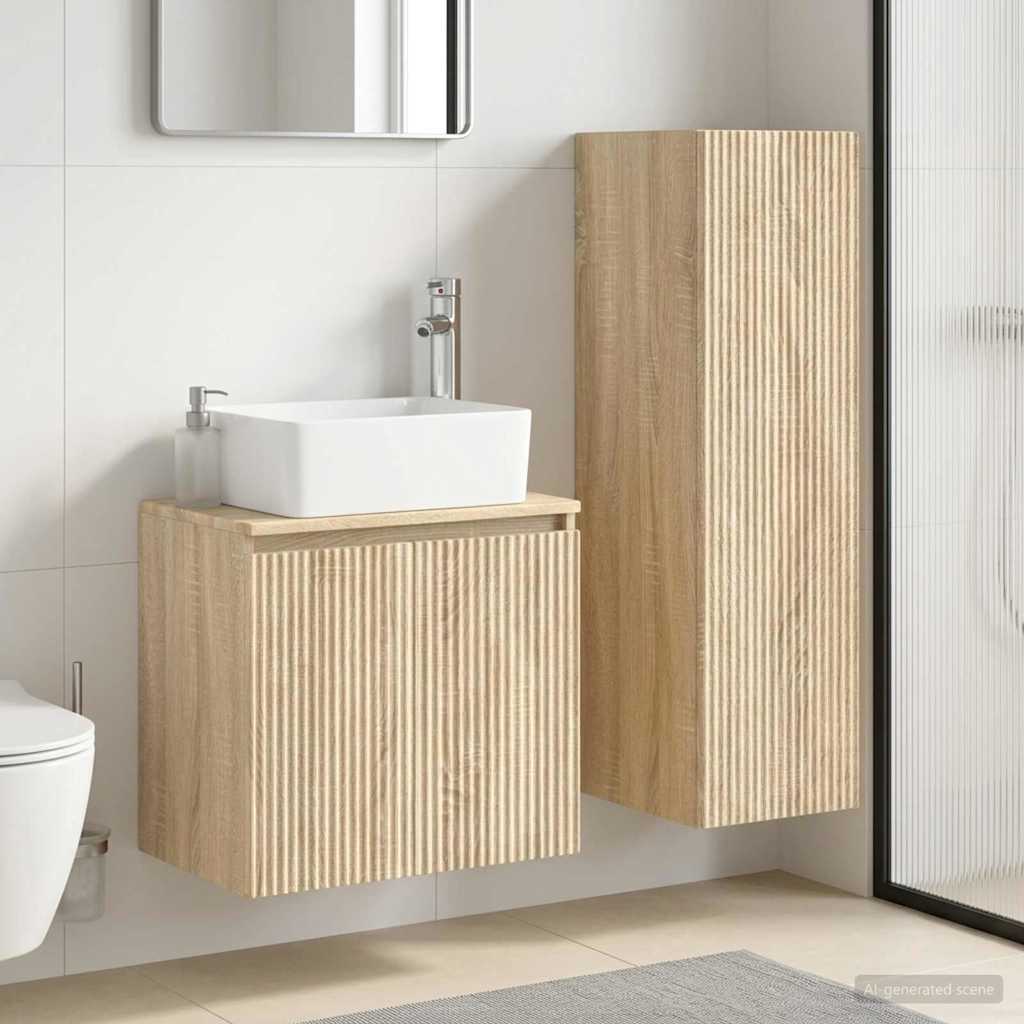 Bathroom Furniture Set 2 pcs Sonoma Oak 33 x 34.5 x 100 cm