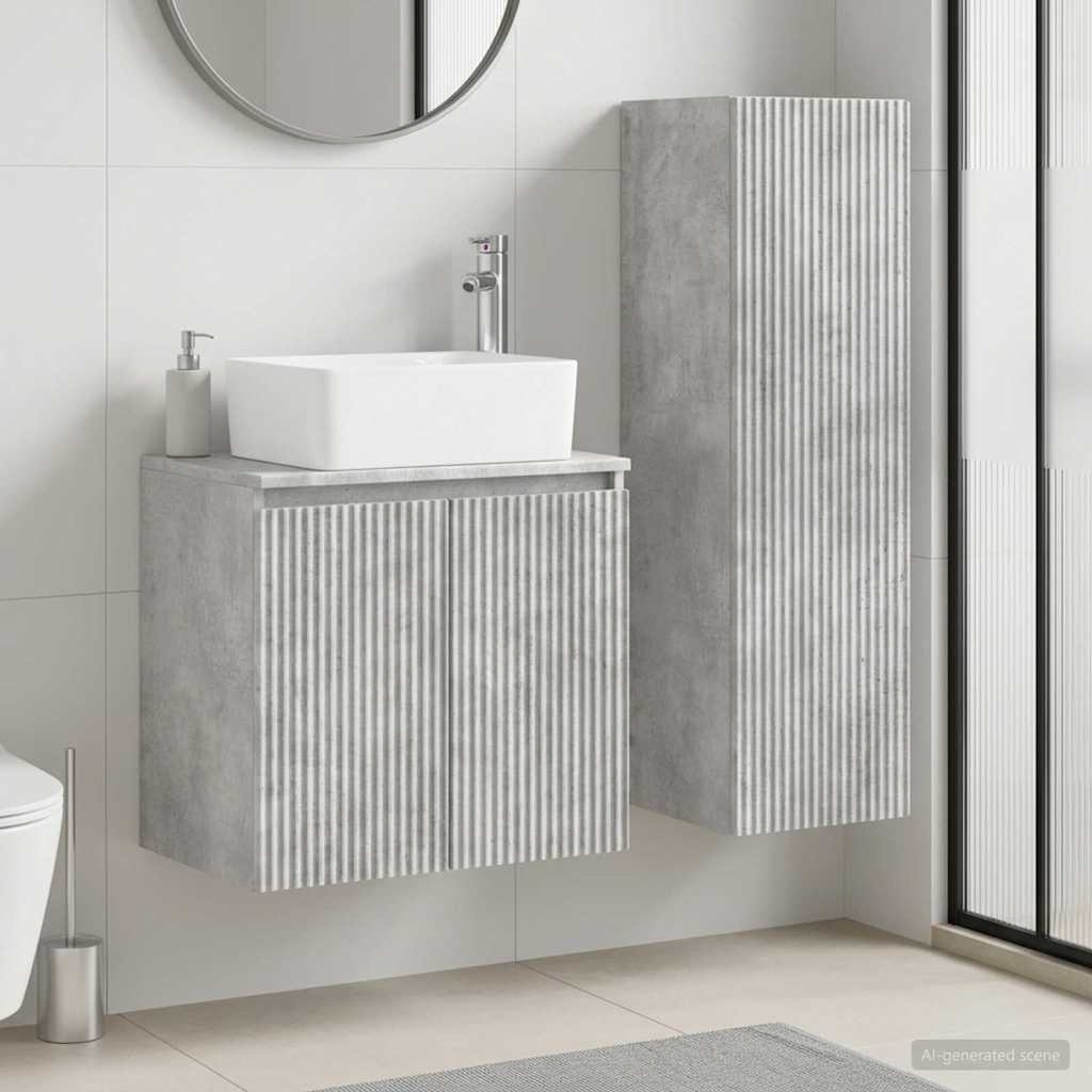 Bathroom Furniture Set 2 pcs Concrete Grey 33 x 34.5 x 100 cm