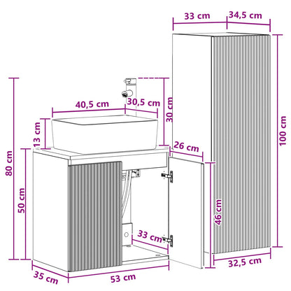 Bathroom Furniture Set 2 pcs High Gloss White