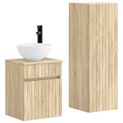 Bathroom Furniture Set 2 pcs Sonoma Oak 33 x 34.5 x 100 cm