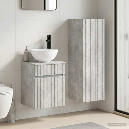 Bathroom Furniture Set 2 pcs Concrete Grey 33 x 34.5 x 100 cm