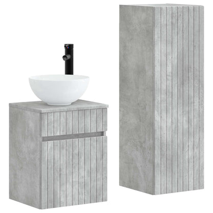 Bathroom Furniture Set 2 pcs Concrete Grey 33 x 34.5 x 100 cm