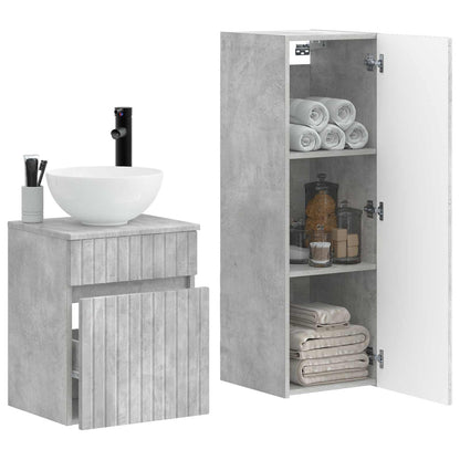 Bathroom Furniture Set 2 pcs Concrete Grey 33 x 34.5 x 100 cm